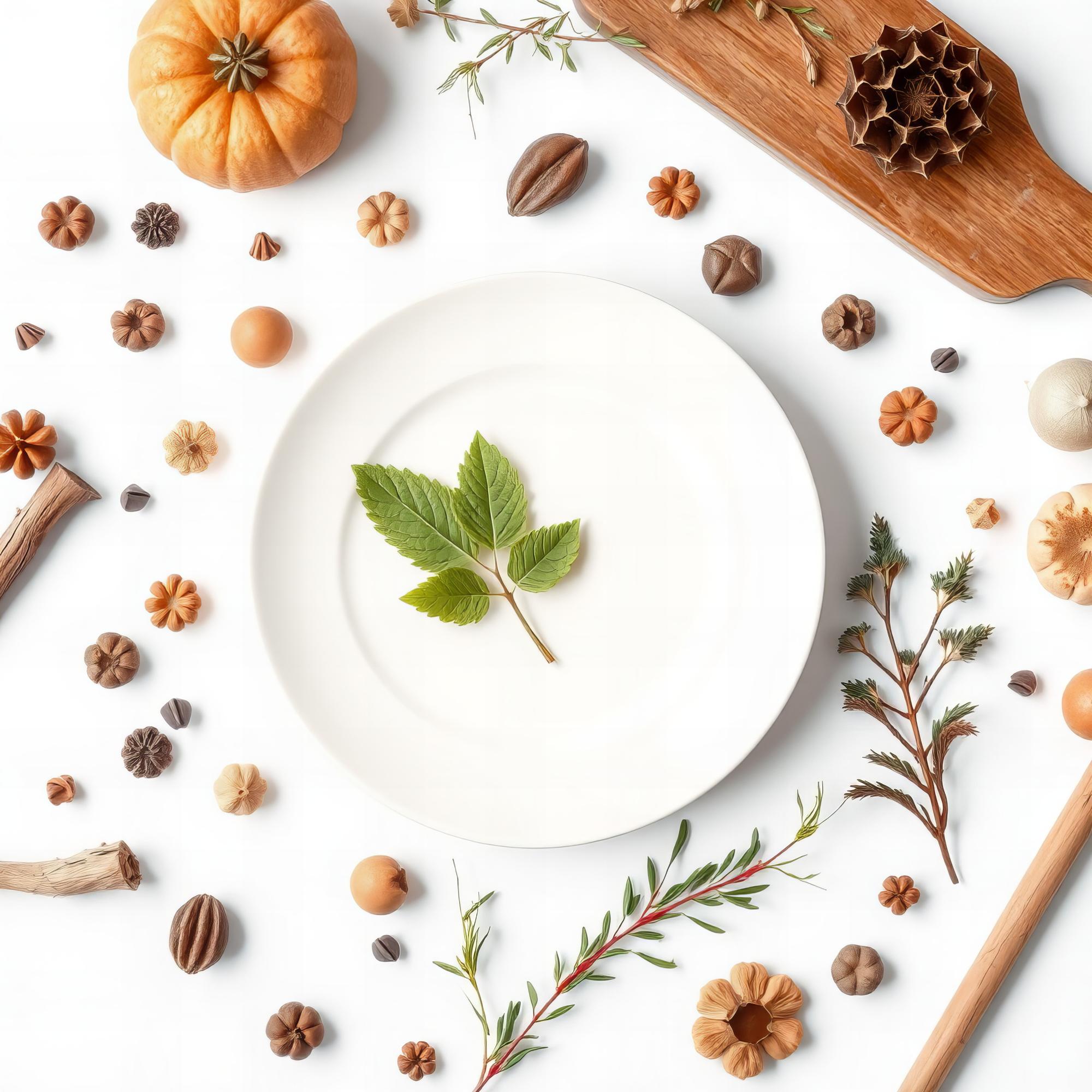 A simple plate with seasonal garnish used on workshop tables